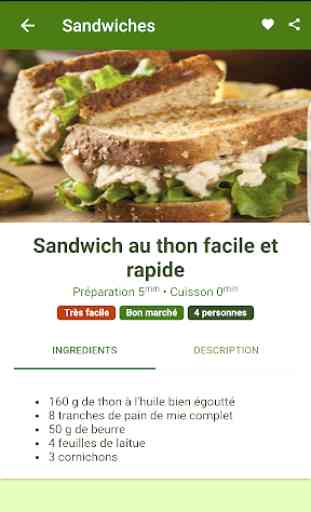 Recette Sandwich 2