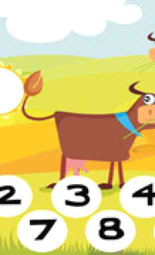 Actif! Jeux Pour Les Enfants Avec Les Animaux de la Ferme: Apprendre de Compter le Nombre 1-10 2