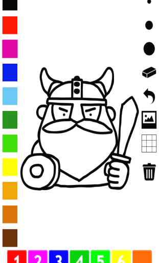 Actif! Livre à colorier de vikings pour les enfants: apprendre à dessiner avec de nombreuses photos comme viking, bateau, garçon, bateau, dragon, épée, casque, château, bataille 3
