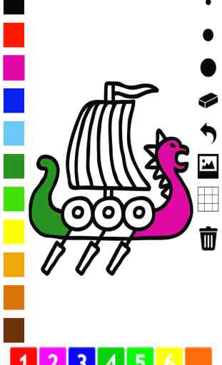 Actif! Livre à colorier de vikings pour les enfants: apprendre à dessiner avec de nombreuses photos comme viking, bateau, garçon, bateau, dragon, épée, casque, château, bataille 4
