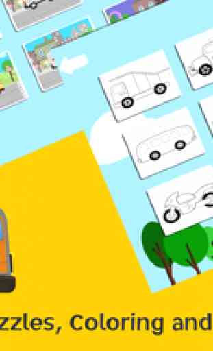 Camion et Voiture pour Enfants - Activités, Puzzles, Coloriages et Jeux de Voitures Avec Moo Moo Lab 2