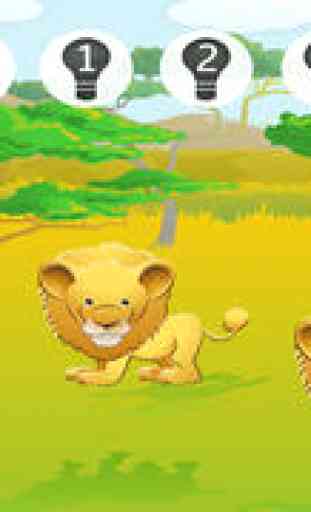 Jeu éducatif d’anglais sur les animaux du safari pour les enfants de 2+ ans: Jeux pour l'école préparatoire, maternelle ou primaire avec lion, éléphant, crocodile, hippopotame, singe, tigre et perroquet! 2