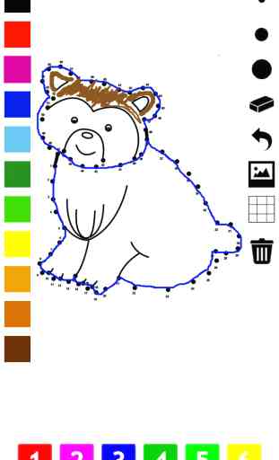 Peinture par numéros pour les enfants: Livre de coloriage, relier les points, les jeux et les exercices avec des animaux, ours, chien, cheval, porc, lapin et le rat. Jeu de puzzle et d'apprendre, de la peinture et compter 1