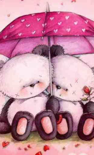 thème de l'ours d'amour rose 4