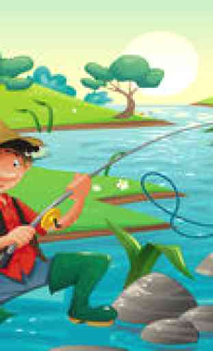 Jeu pour les tout-petits 2-5 ans sur la pêche: Jeux, puzzles et des énigmes de la maternelle, école maternelle ou l'école maternelle. Apprendre avec la mer, l'eau, poissons, canne à pêche pêcheur et 1