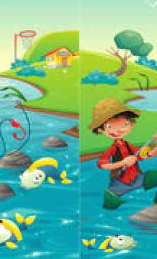 Jeu pour les tout-petits 2-5 ans sur la pêche: Jeux, puzzles et des énigmes de la maternelle, école maternelle ou l'école maternelle. Apprendre avec la mer, l'eau, poissons, canne à pêche pêcheur et 2