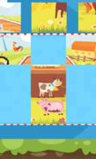 Puzzle de la ferme - Jeu de puzzles pour enfants en bas âge et les parents! Apprendre avec des animaux, agriculteur, vache, cheval, mouton, oie, canard, abeille et le papillon de la maternelle, école maternelle et l'école maternelle 2