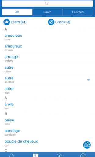 Français <> Anglais Dictionnaire + Entraîneur de vocabulaire Gratuit 3