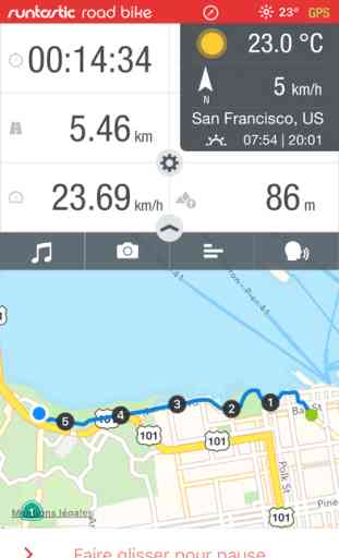 Runtastic Road Bike: GPS vélo de route vitesse kms 1