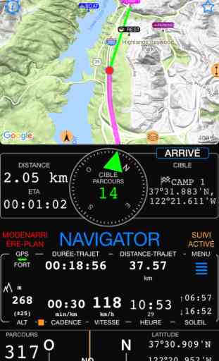 Boussole 55. Coordonnées, carte et GPS tracker. 1