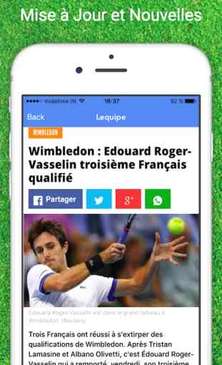 Livescore pour Wimbledon 2016 - Résultats et Actualités App 2