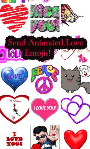 Amour Emojis - Envoyer un nouveau texte animé Messages image l'utilisation d'émoticônes 1
