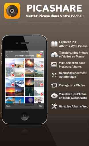 Picashare pour les albums Picasa et Google Photos 1