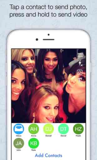 Quikchat discussion après Lumière Selfie  Photo & Caméscope Messenger 2