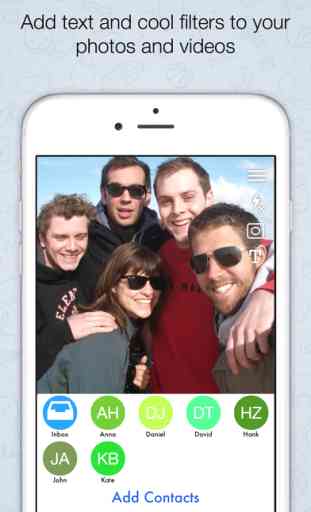 Quikchat discussion après Lumière Selfie  Photo & Caméscope Messenger 4