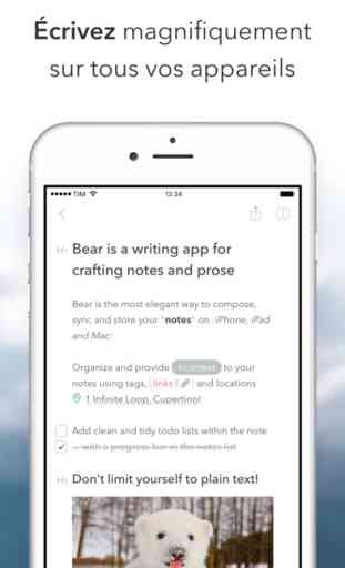Bear - Superbe appli d'écriture de notes 1
