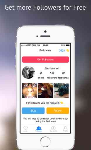 Abonnés pour Instagram, obtenez de véritables admirateurs pour Instagram gratuitement 2