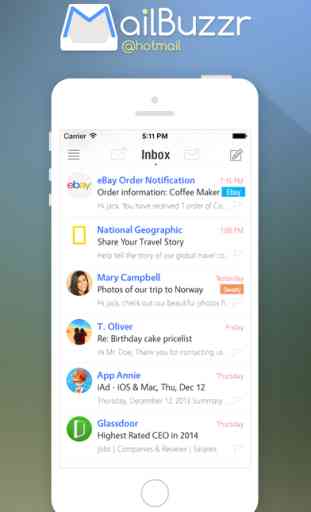 MailBuzzr - Hotmail & Outlook avec notification push personnalisée 1