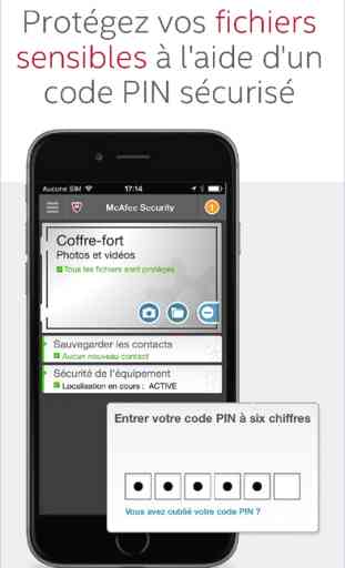 McAfee Mobile Security, coffre-fort, sauv. et loc 1