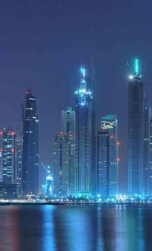 Dubaï la nuit Fond Animé 1