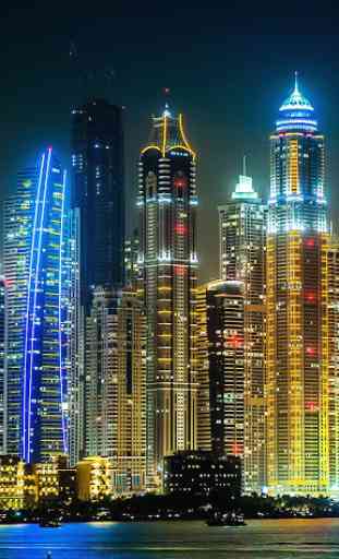 Dubaï la nuit Fond Animé 2