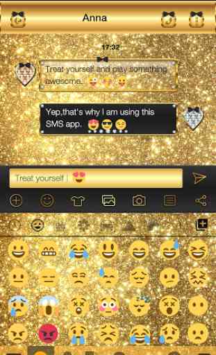 Gold Glitter Emoji Keyboard 1