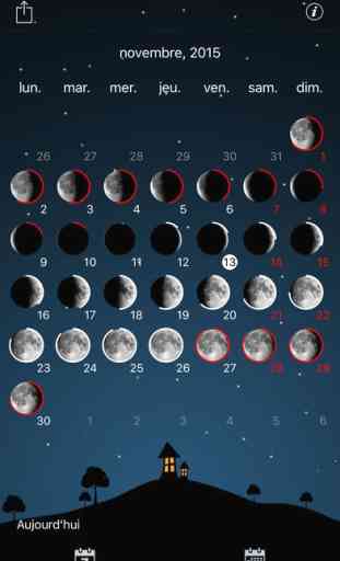 Phases de la lune calendrier et le ciel de la nuit en direct gratuit 4