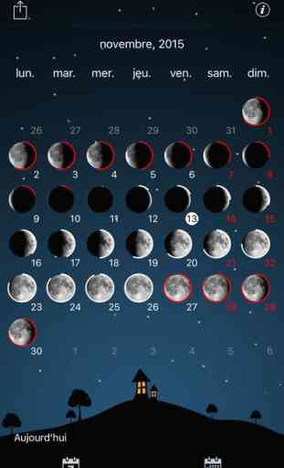Phases de la lune calendrier et le ciel de la nuit en direct 4