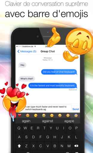 Clavier pour textos - Clavier animé coloré avec arrières-plans de photos HD, des polices sophistiquées et des nouveaux emojis pour WhatsApp Messenger, Facebook... 1