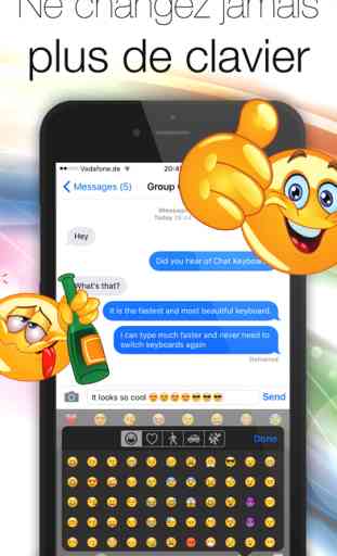 Clavier pour textos - Clavier animé coloré avec arrières-plans de photos HD, des polices sophistiquées et des nouveaux emojis pour WhatsApp Messenger, Facebook... 2