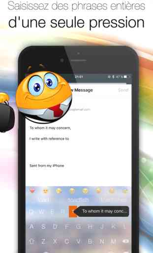 Clavier pour textos - Clavier animé coloré avec arrières-plans de photos HD, des polices sophistiquées et des nouveaux emojis pour WhatsApp Messenger, Facebook... 3