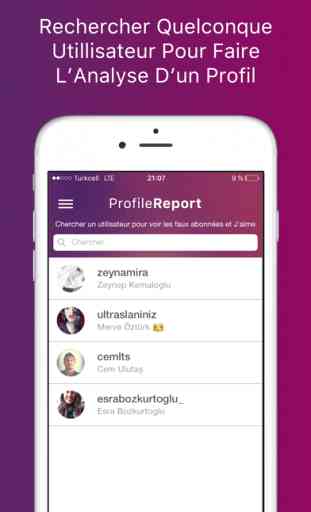 Analyse de Profil pour Instagram - ProfileReport 3