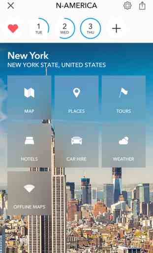 Planificateur de voyages, guide de voyage & carte offline pour les États-Unis et le Canada 1