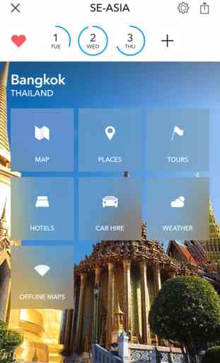 Planificateur de voyages, guide de voyage et carte offline pour la Thaïlande, l'Indonésie, la Malaisie, l'Inde, le Cambodge,Viêt Nam et Singapour 1