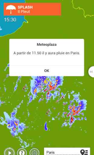 Alerte Pluie avec radar des précipitations de Meteoplaza 2