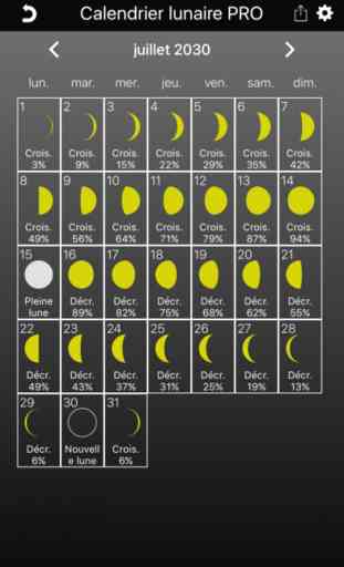 Calendrier lunaire PRO - phases lunaires 4