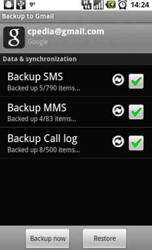 Backup to Gmail 1