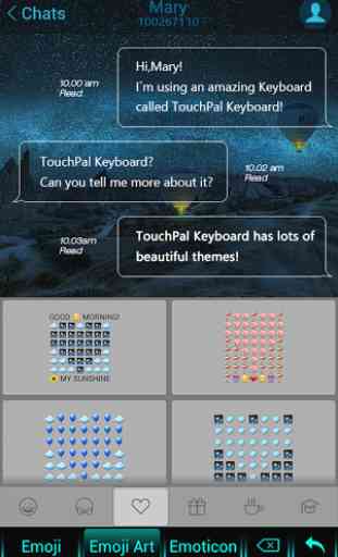 Neon Blue Keyboard Theme 3