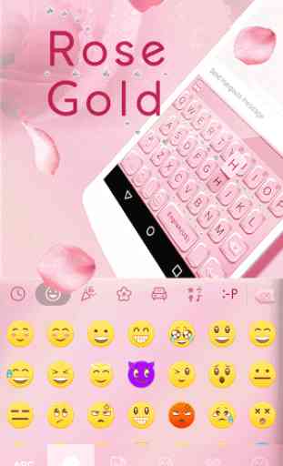 Rose Gold Emoji Kika Keyboard 2