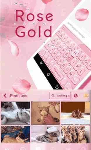 Rose Gold Emoji Kika Keyboard 3