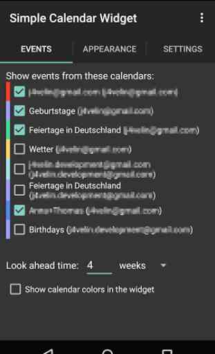 Simple Calendar Widget 4