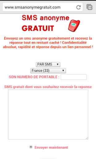 SMS Anonyme gratuit 1