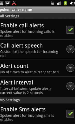 Talking SMS and Caller ID Free 1