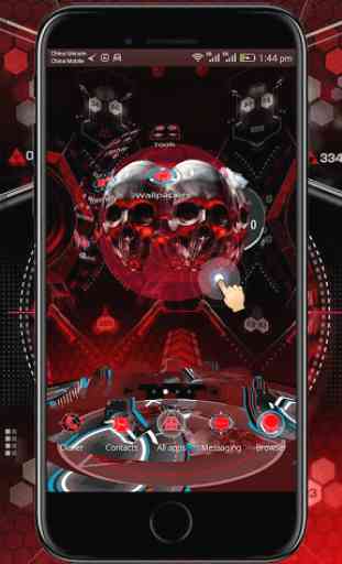 Blood Red Skull 3D Theme 2