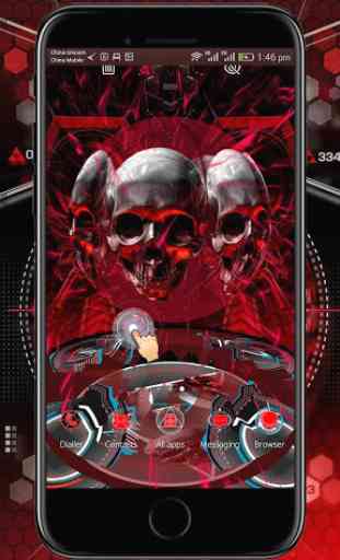 Blood Red Skull 3D Theme 3