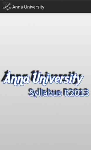 Anna University Syllabus R13 1