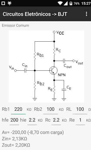 Cálculo Circuitos Eletrônicos 3