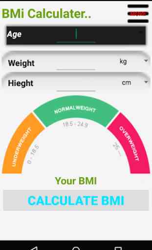 BMI Calculator: Weight Control 1