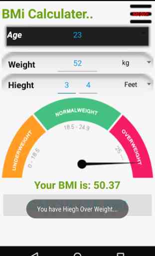 BMI Calculator: Weight Control 3