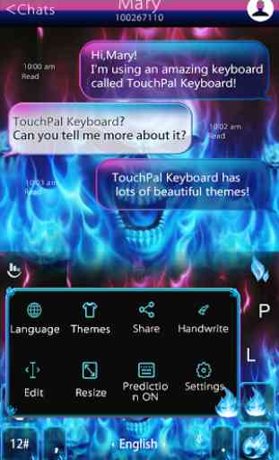 Hell Skull Fire Keyboard Theme 3